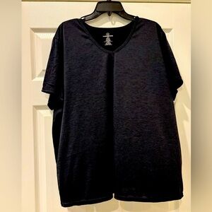 Black V-Neck Women's Shirt 3X  real essentials, lightweight fast dry material